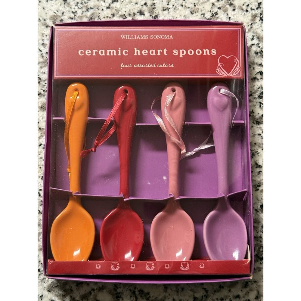 William Sonoma Heart Spoons 4pc
